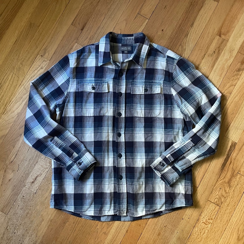 LL Bean Signature Men’s “1933” Blue Plaid Work Shirt